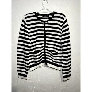 Lillusory stripe button down grannycore preppy heritage sweater womens medium